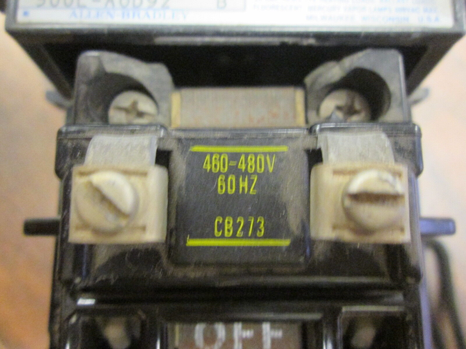 Allen-Bradley Contactor 500L-A0D92 15/20A 460-480V Coil Used