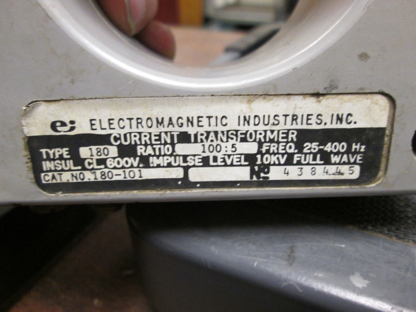 Electromagnetic Industries Current Transformer 180-101 Ratio 100:5A BIL 10KV