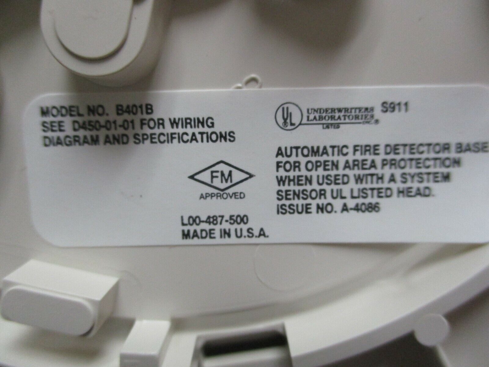 System Sensor Smoke Detector Base B401B New Surplus