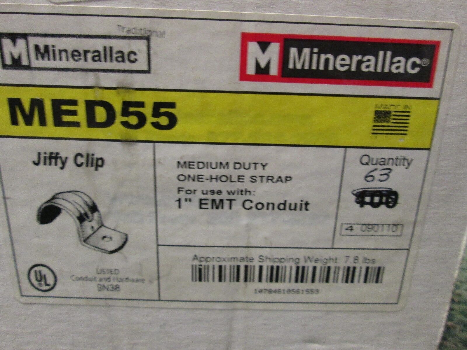 Minerallac Jiffy Clip MED55 Size 1" *Box of 63* New Surplus