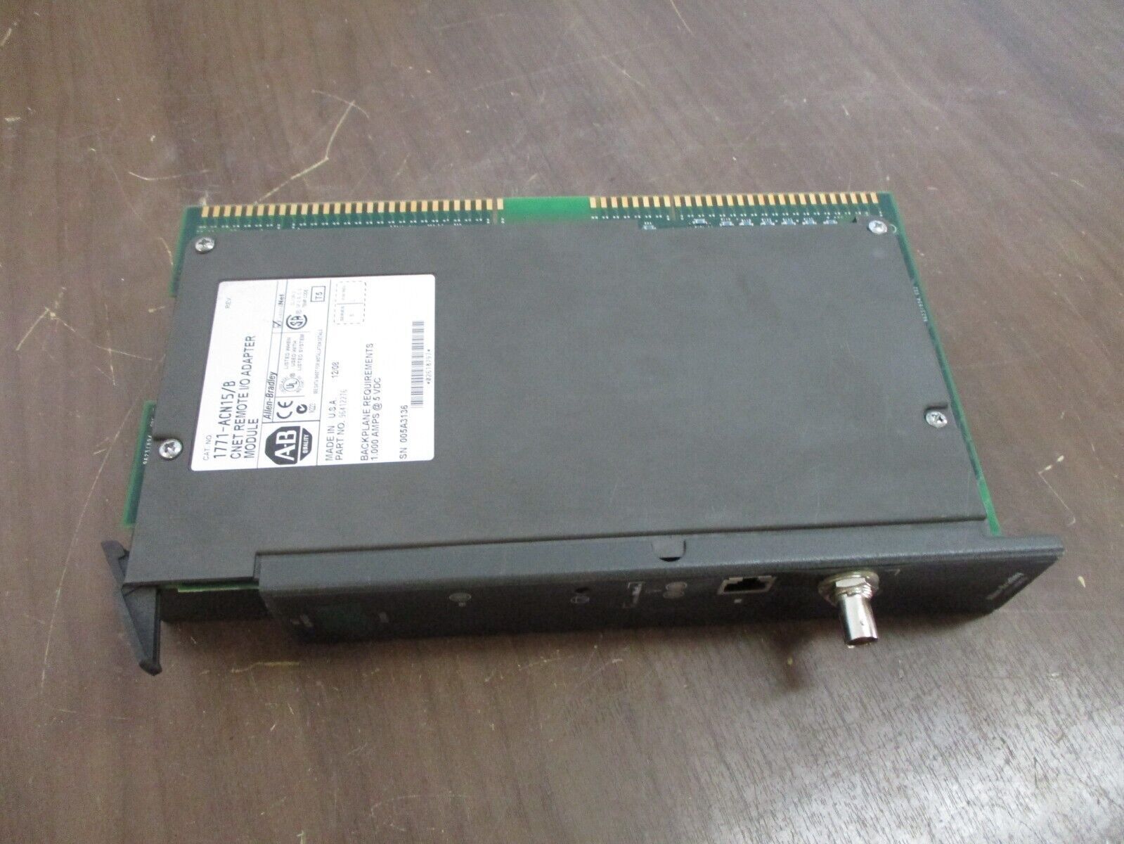 Allen-Bradley CNET Remote I/O Adapter Module 1771-ACN15 Ser. B F/W. Rev. L Used