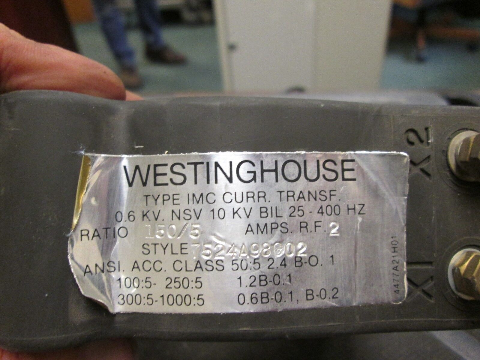 Westinghouse Current Transformer 7524A98G02 Ratio 150/5A BIL 10 KV 25-400Hz