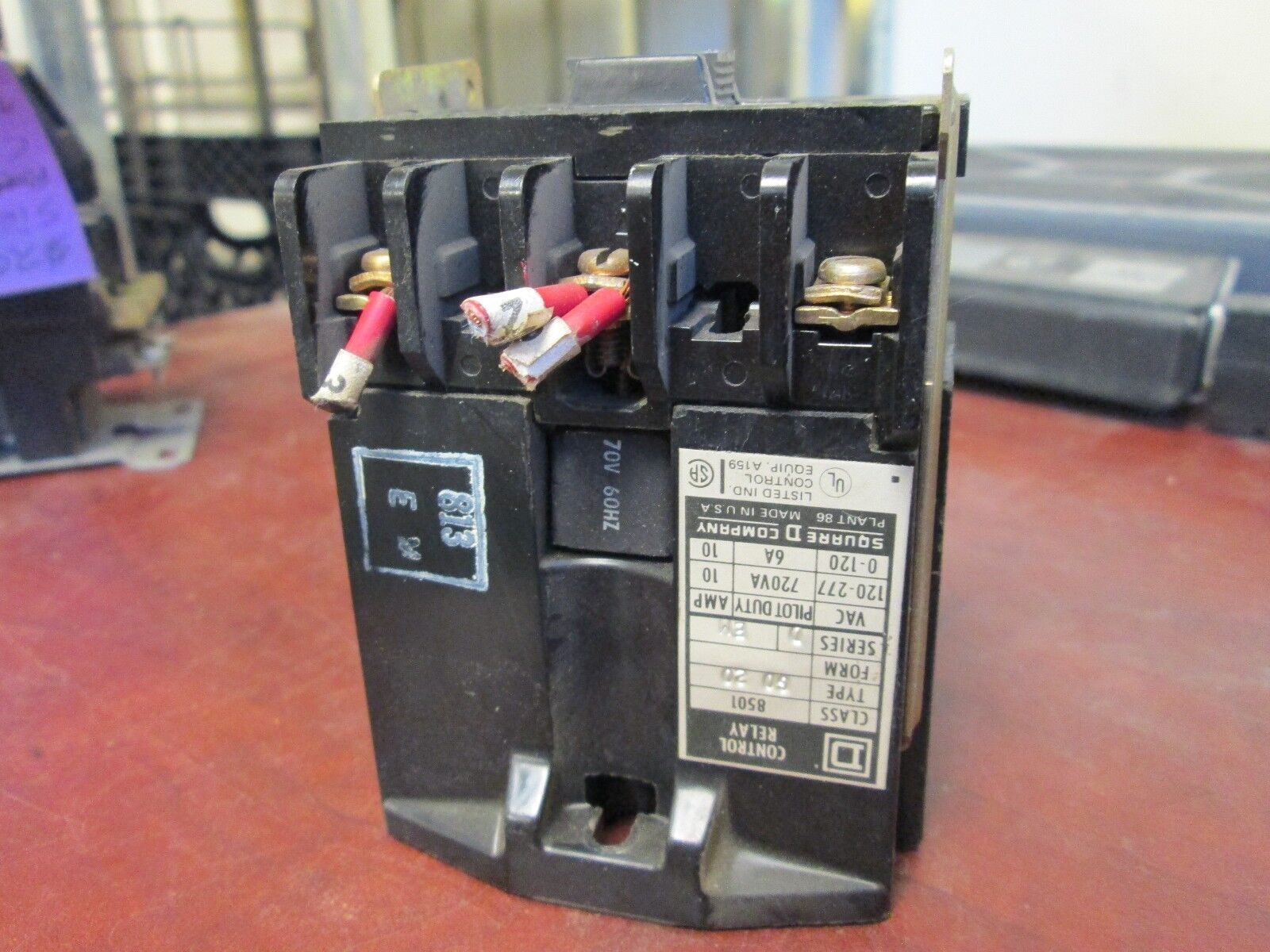 Square D Control Relay 8501G020 10A 0-277V 70V Coil Used