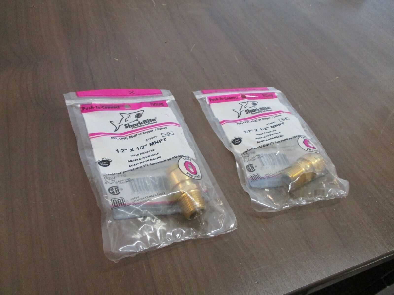 Sharkbite Push-to-Connect Fitting U120LFZ Male Adapter 1/2"x1/2" MNPT *Lot of 2*