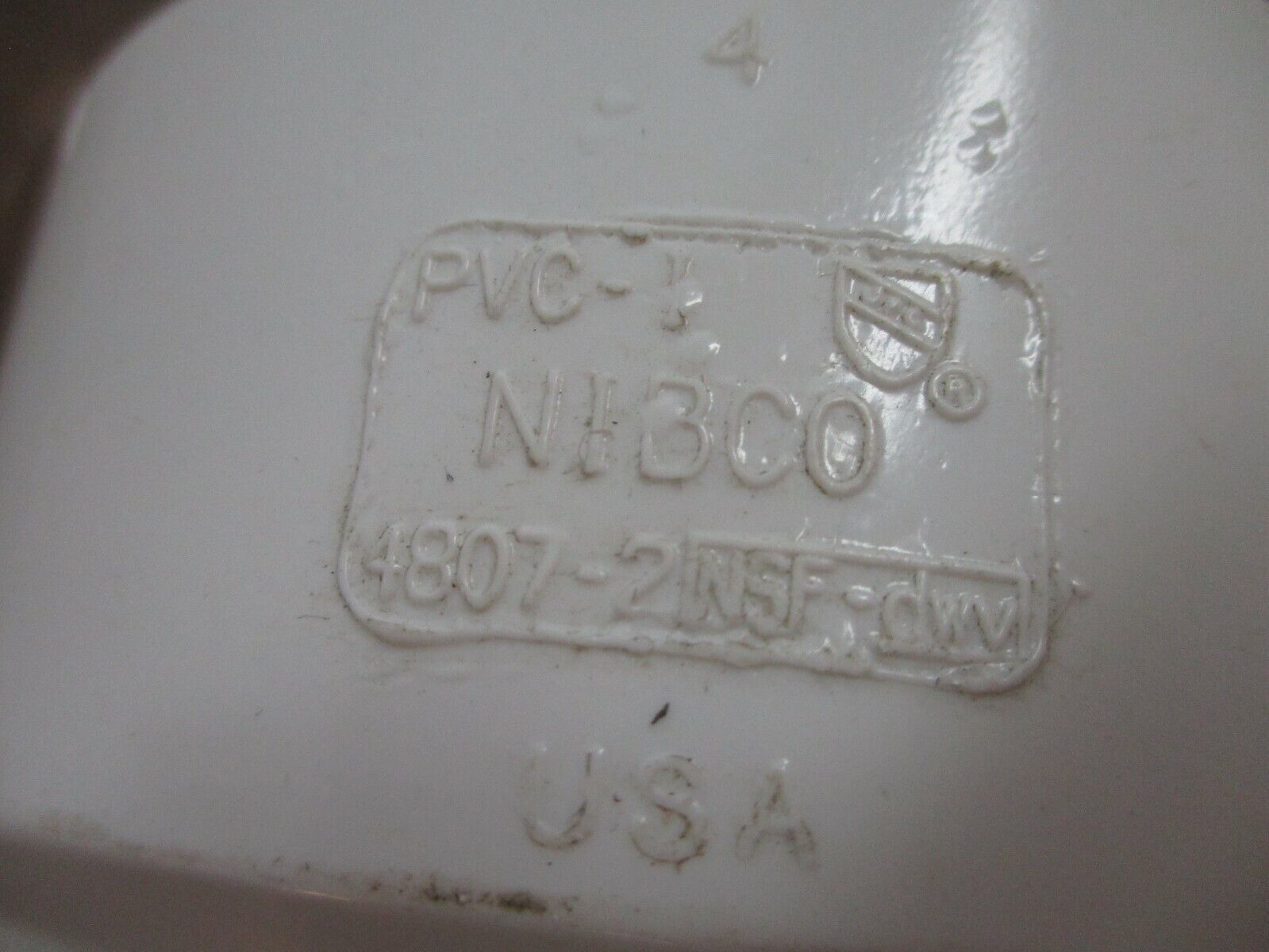 Nibco PVC 90° Elbow Fitting 4807-2 Size: 4" *Lot of 2* Used