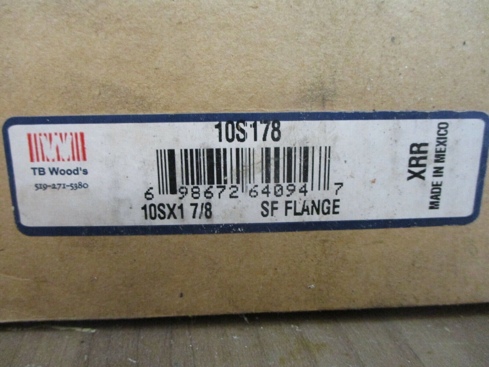 TB Woods SF Flange 10S178 10Sx17/8 New Surplus