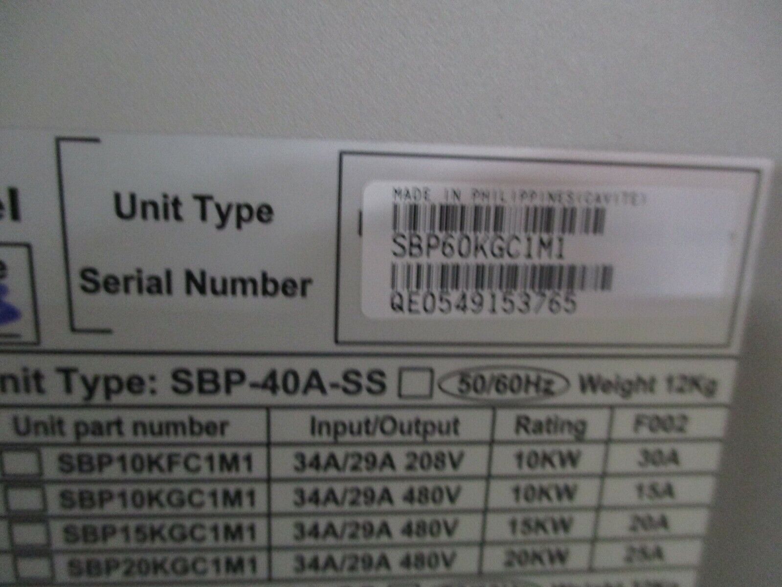 APC Type SBP-175A-SS Service Bypass Panel SBP60KGC1M1 60KW 480V Used