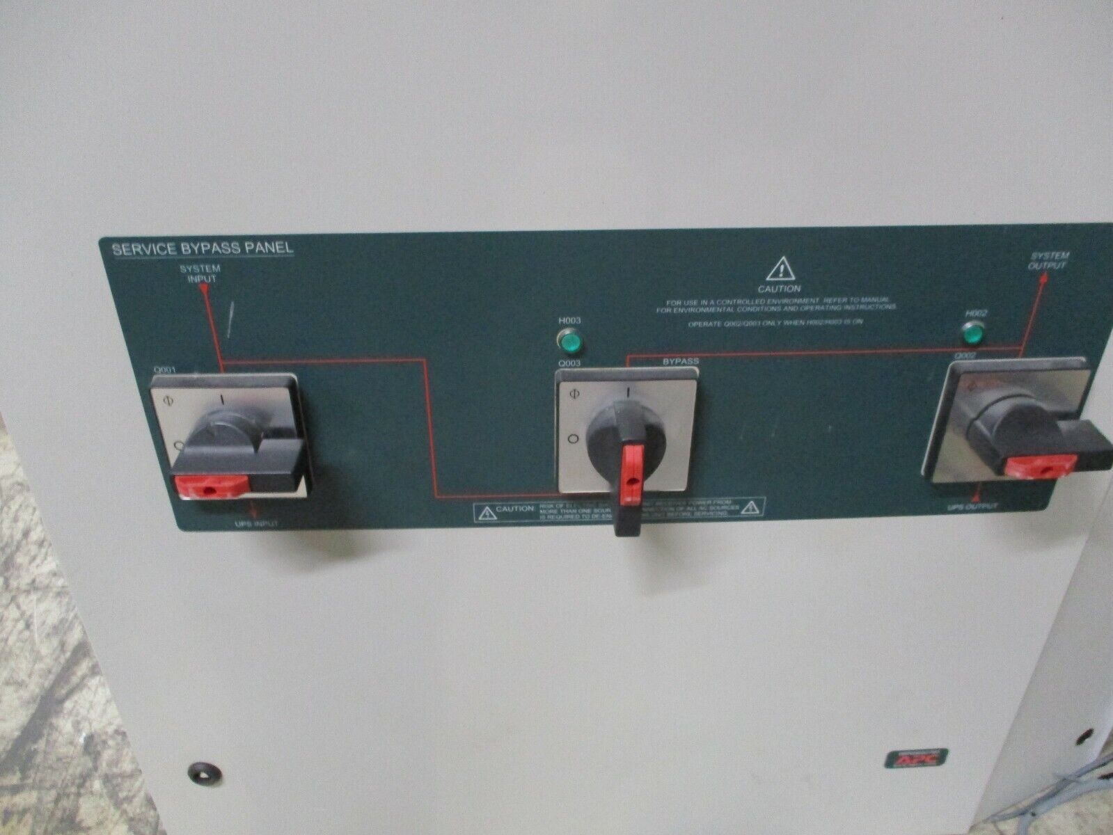 APC Type SBP-175A-SS Service Bypass Panel SBP60KGC1M1 60KW 480V Used