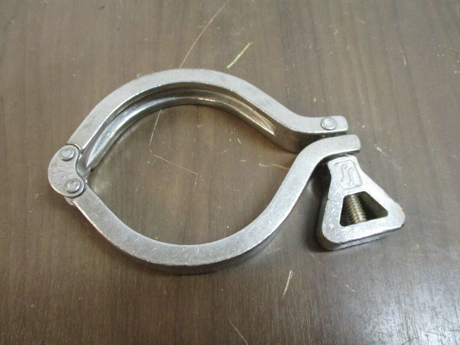 Misc. Brand Stainless Steel Sanitary Clamp Size: 3-1/4" Used