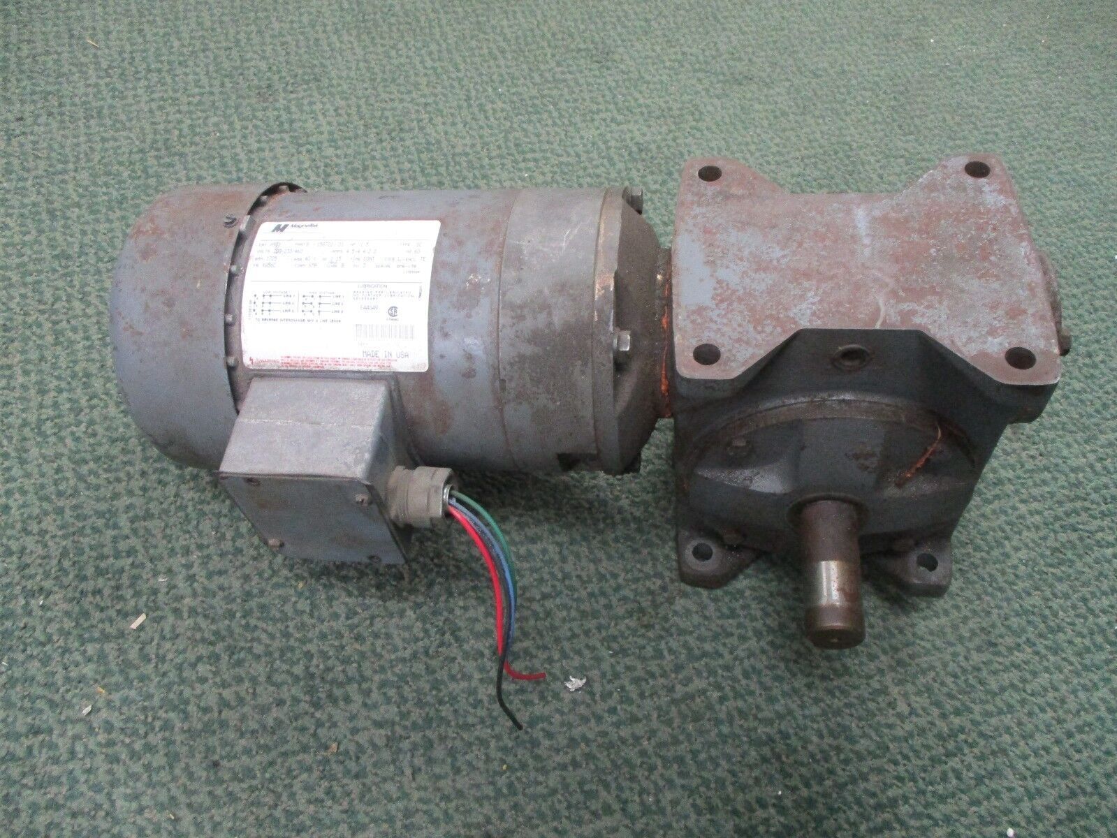 Century AC Motor w/ Gear H931 1.5HP 1800RPM 200-230/460V 4.5-4.4/2.2A FR:KA56C