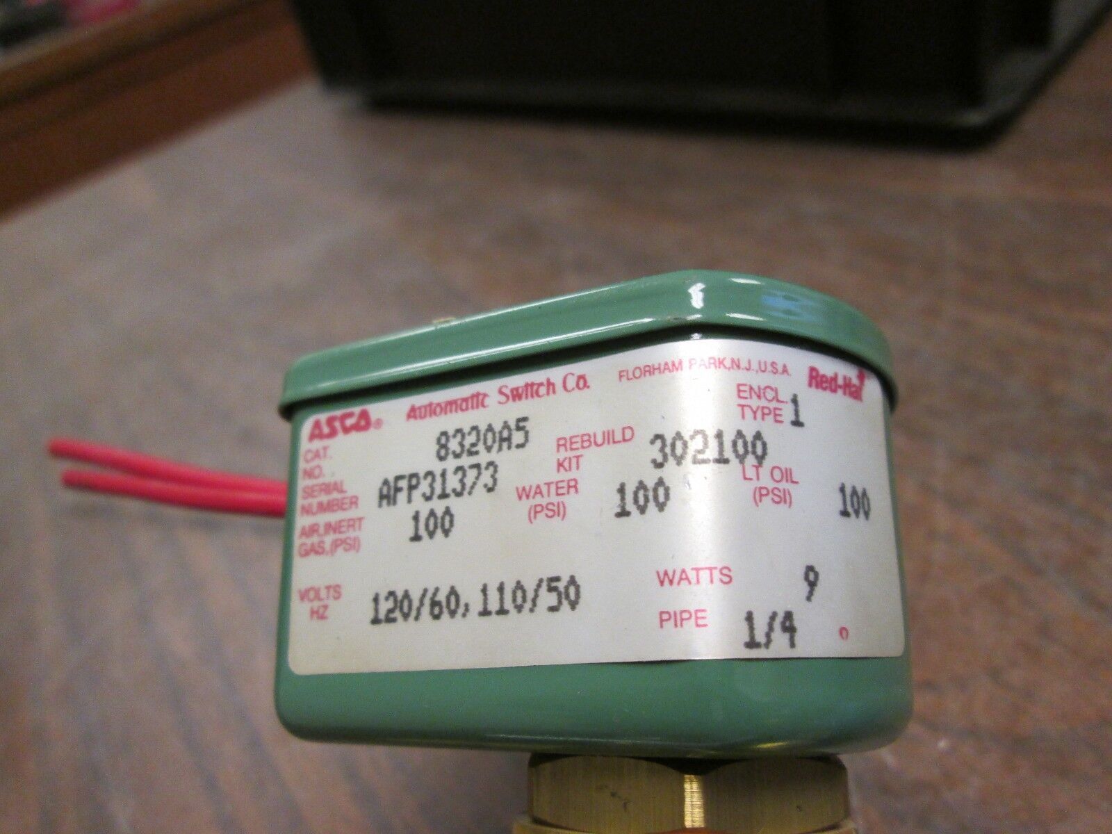 ASCO Red-Hat Valve 8320A5 100PSI 120V @ 60Hz 110V @ 50Hz 9 Watts used