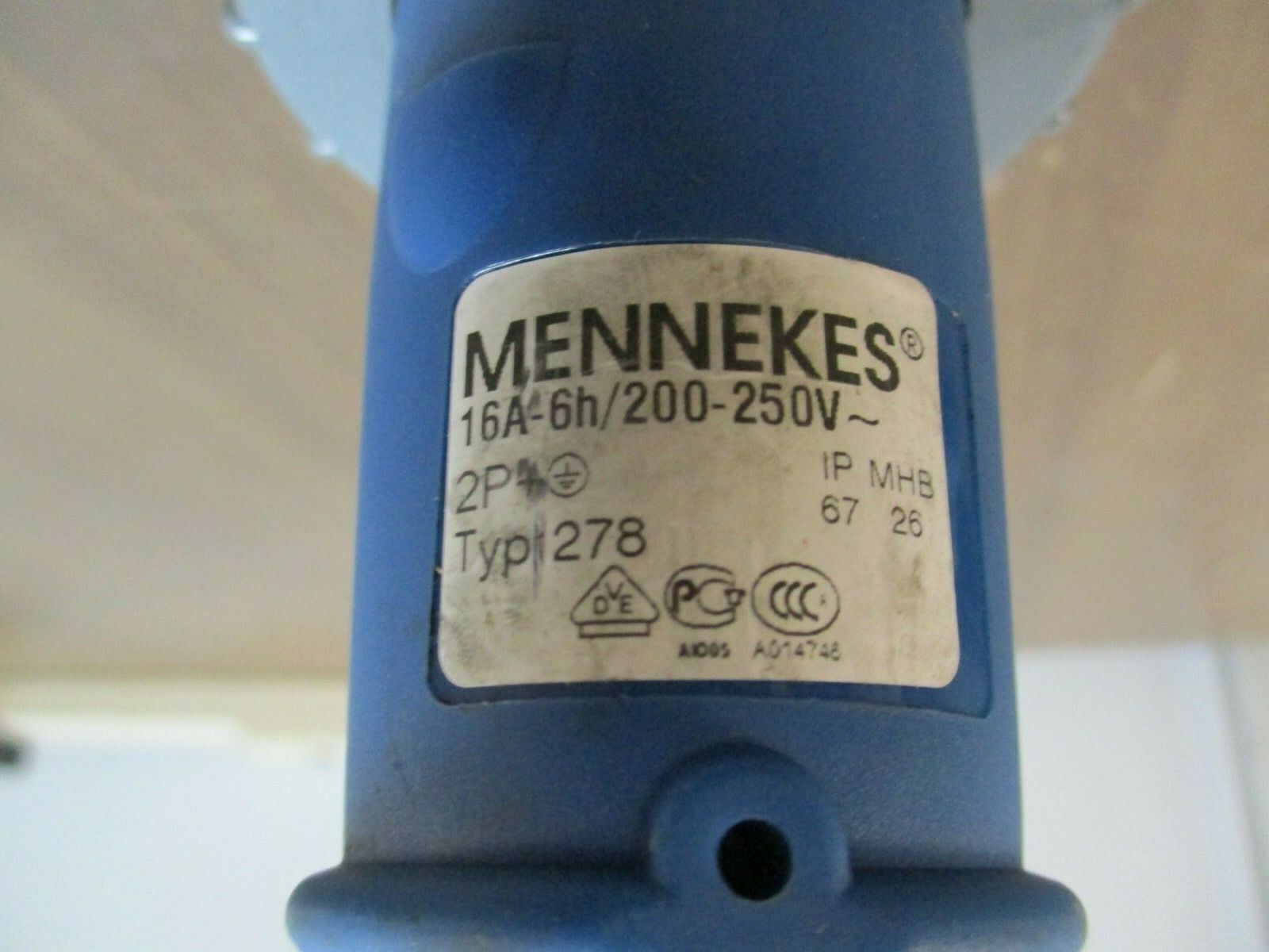 Mennekes Plug 278 16A 200-250V 2P+G Used