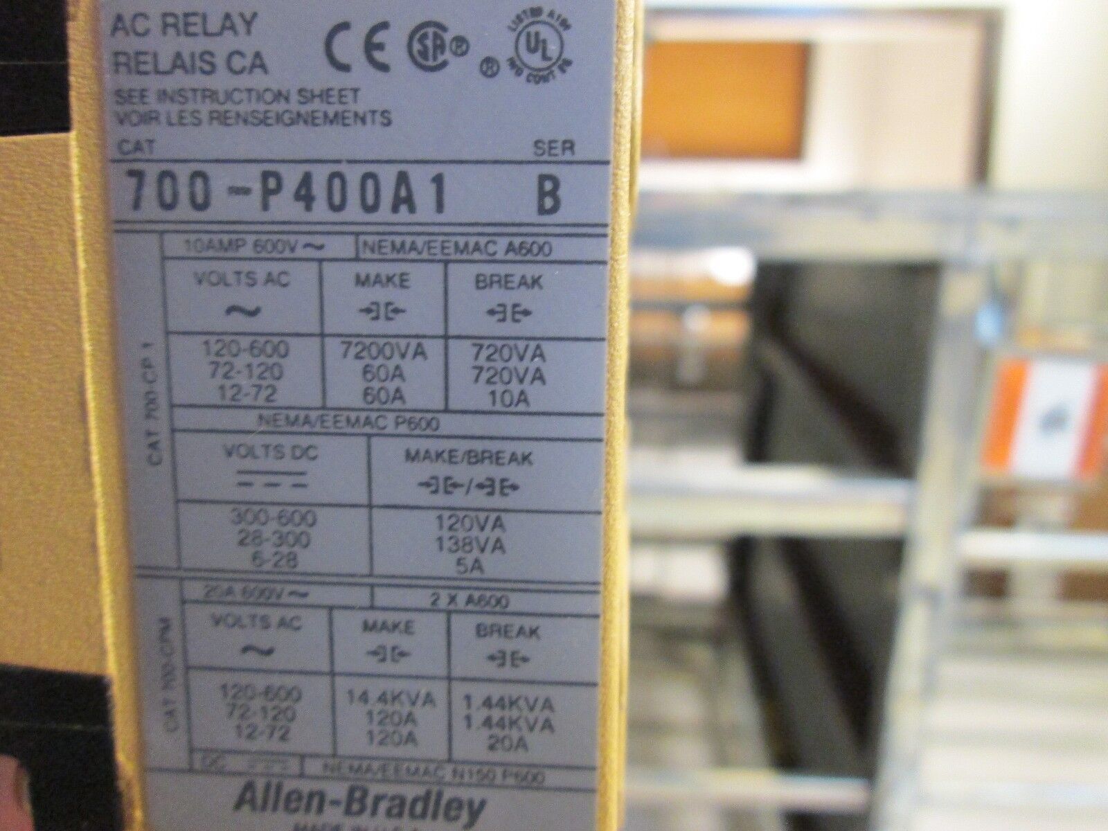 Allen-Bradley Relay 700-P400 w/700-N5 120V Coil *Lot of 2* Used