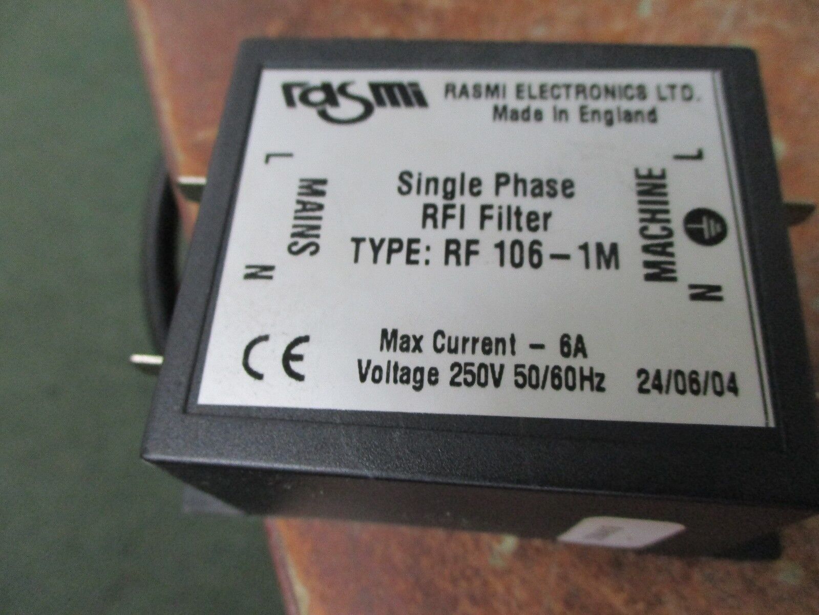 Rasmi RFI Filter RF 106-1M 1Ph 6A 250V 50/60Hz Used
