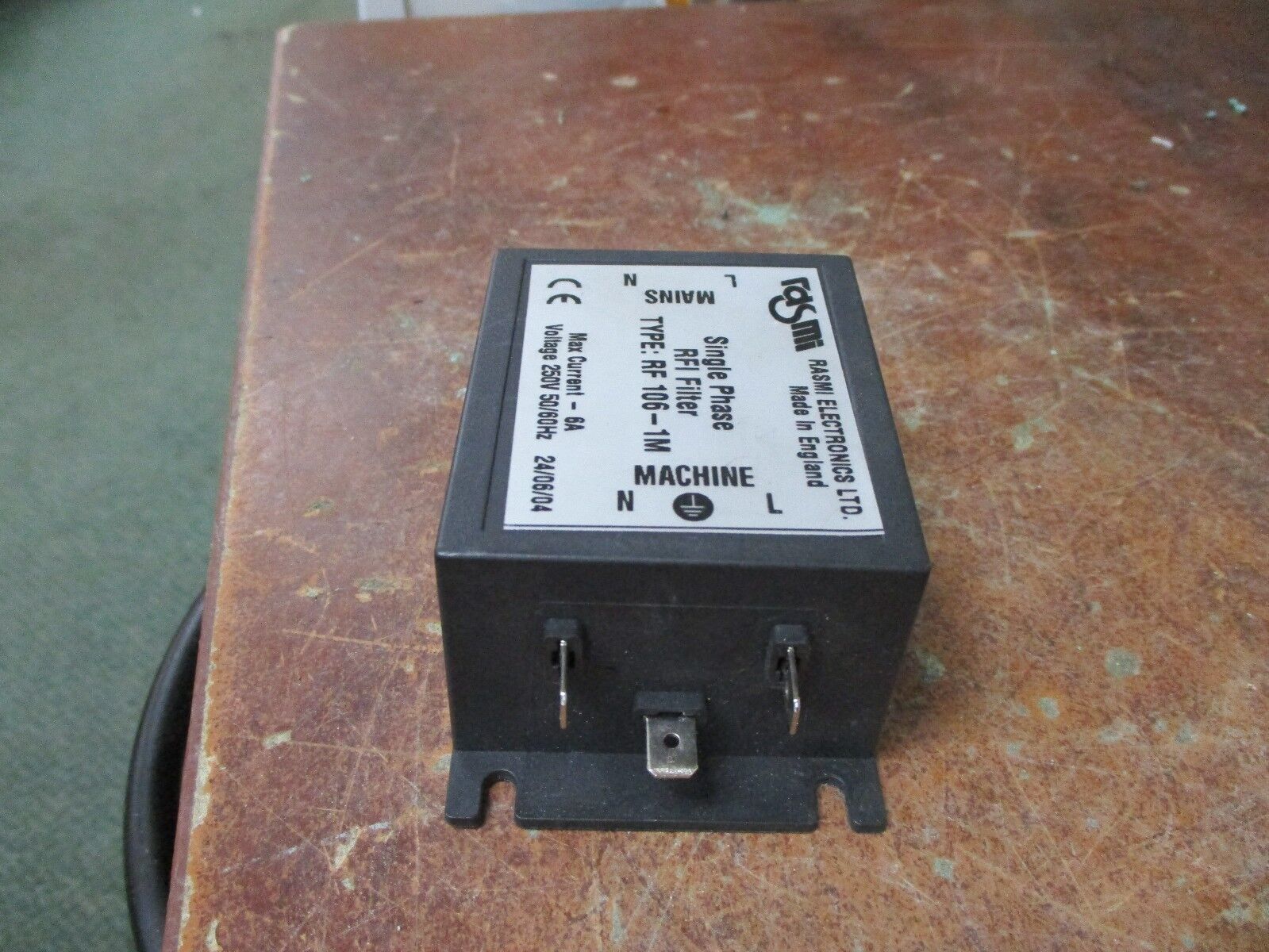 Rasmi RFI Filter RF 106-1M 1Ph 6A 250V 50/60Hz Used