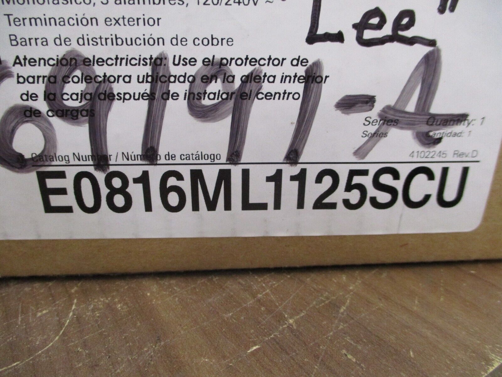 Siemens Main Lug Load Center E0816MLL25SCU 125A 120/240V 8-Space New Surplus