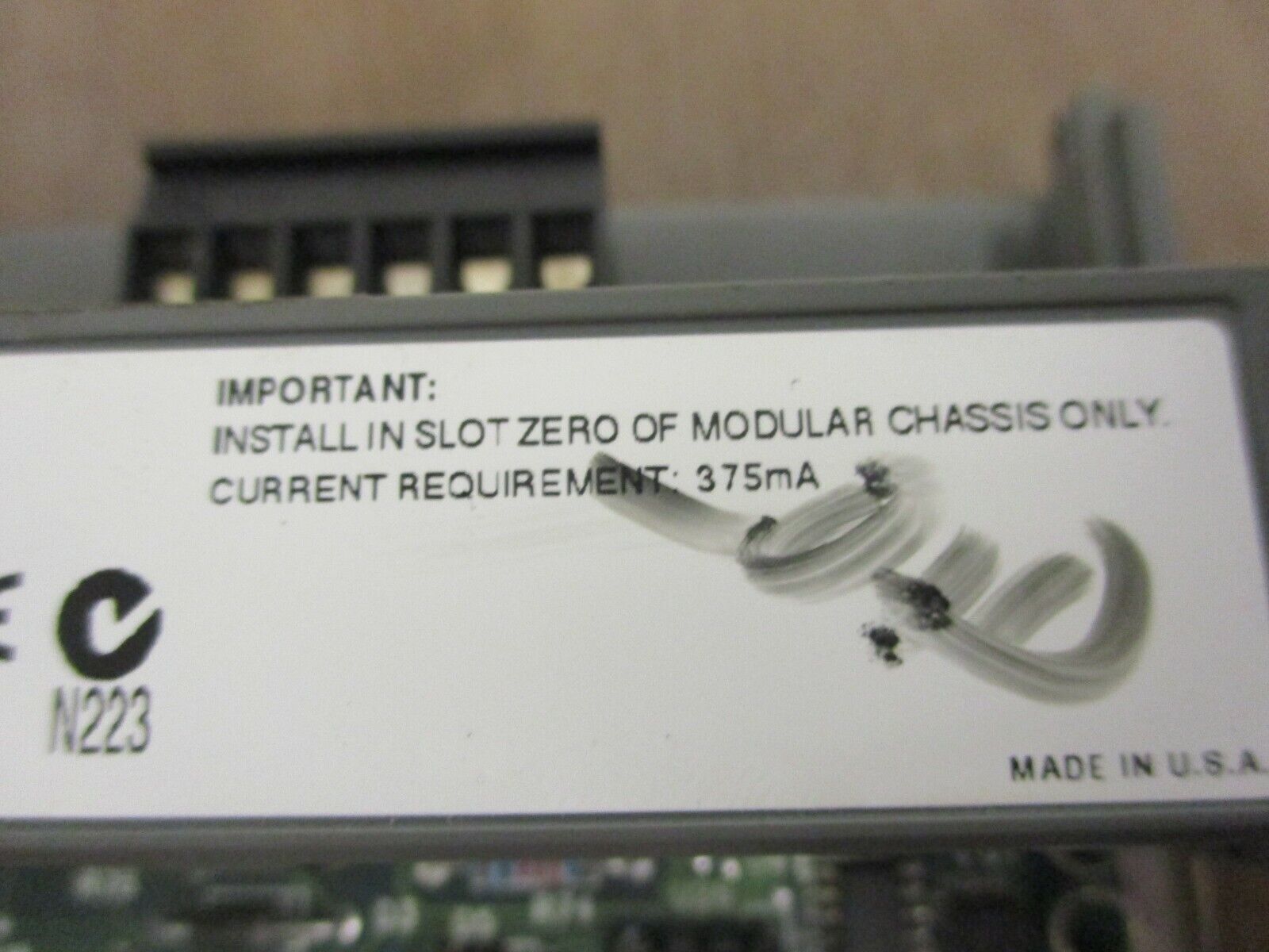 Allen-Bradley SLC 500 Analog Input Module 1747-ASB Ser. A Missing Terminal Cover