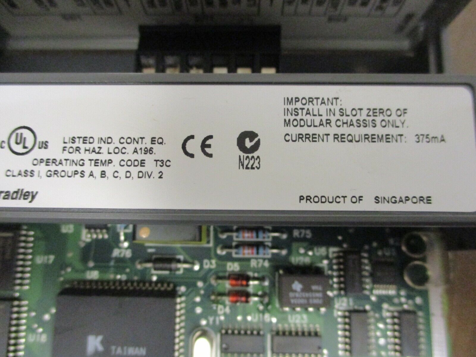 Allen-Bradley SLC 500 Analog Input Module 1747-ASB Ser. A Rev. A FRN: 1.2 Used