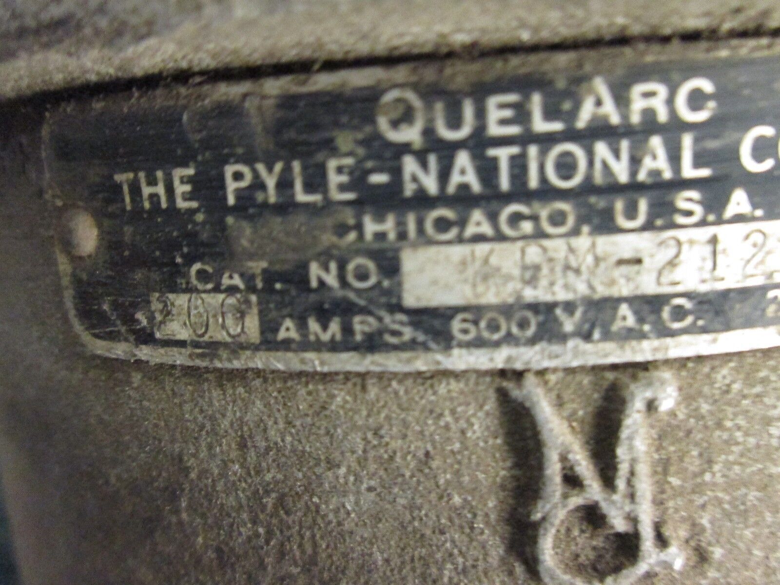 Pyle National Quelarc Plug KPM-2120036 200A 600V 3W Used