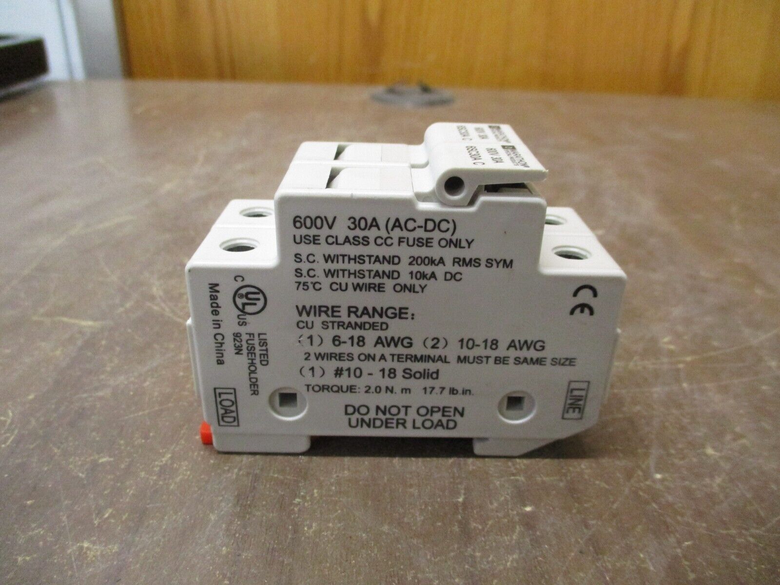 Marathon Fuse Holder 6SC30A C 30A 600V 2P *Lot of 2* Used
