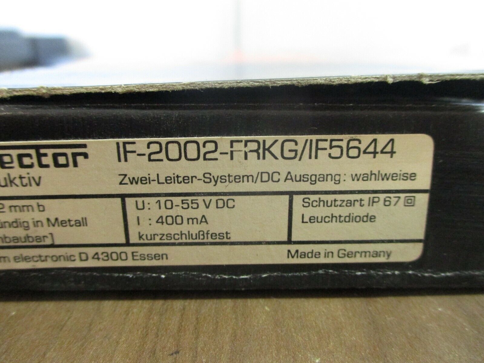 IFM Efector Inductive Sensor IF-2002-FRKG/IF5644 10-55VDC 400mA New Surplus