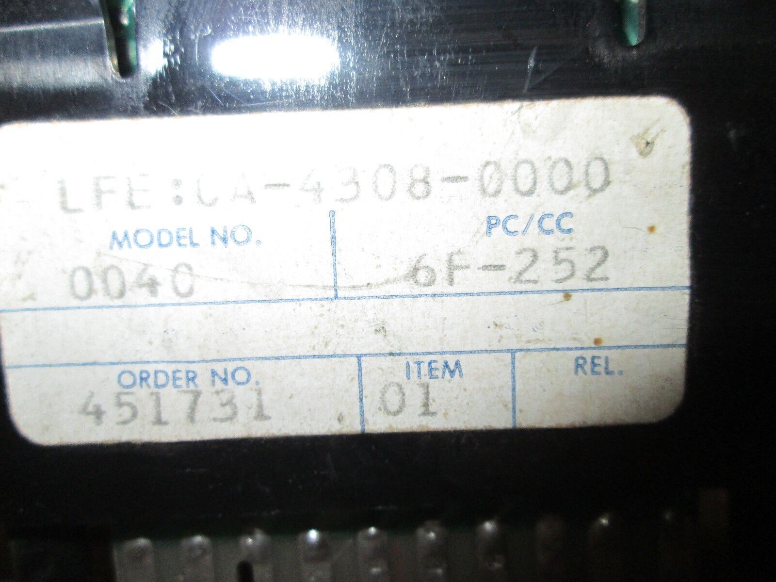 Namco Model 41 Digital Panel Meter LFE: CA-4308-0000 120V 50/60Hz Used