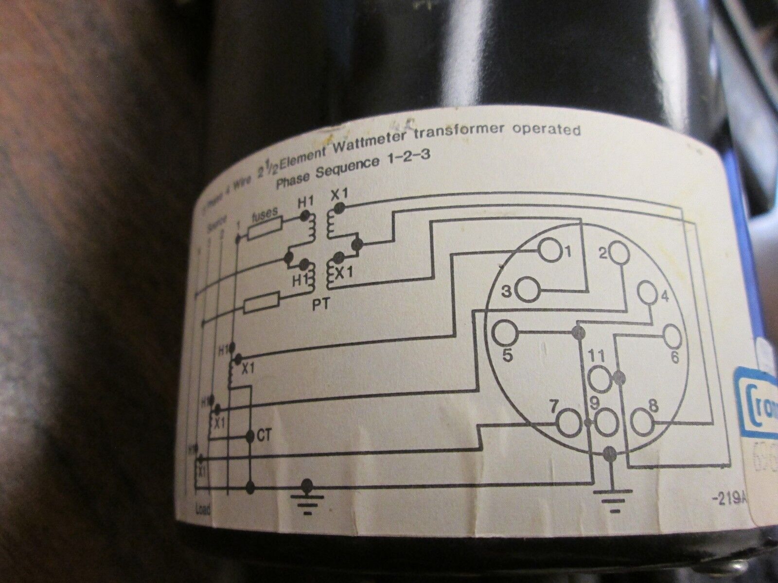 Crompton Kilowattmeter 6969-077 219AQQ.C6 120V 4.62A Used