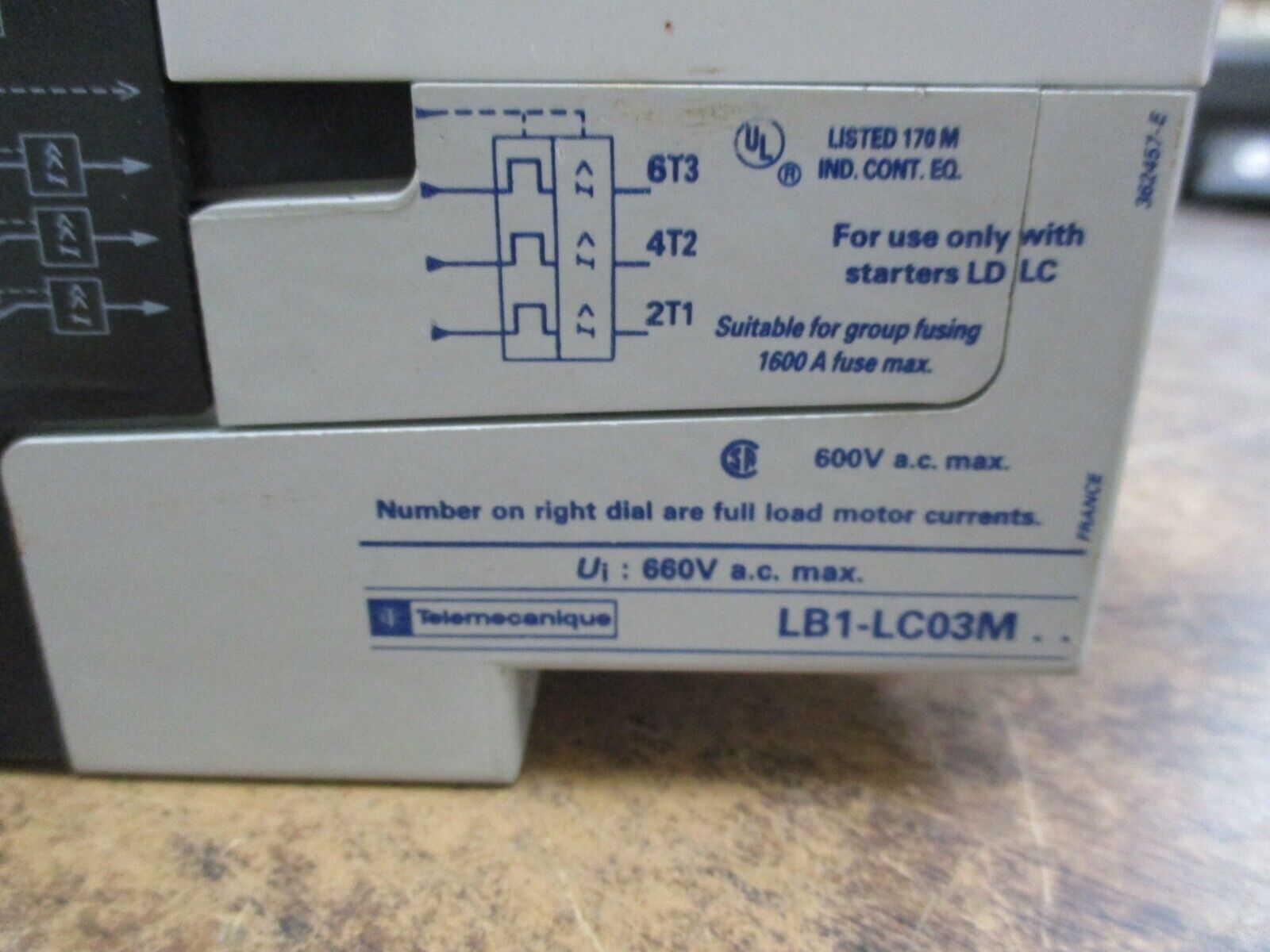 Telemecanique Integral 32 Combination Motor Starter LD4-LC.30./LB1-LC03M06 Used