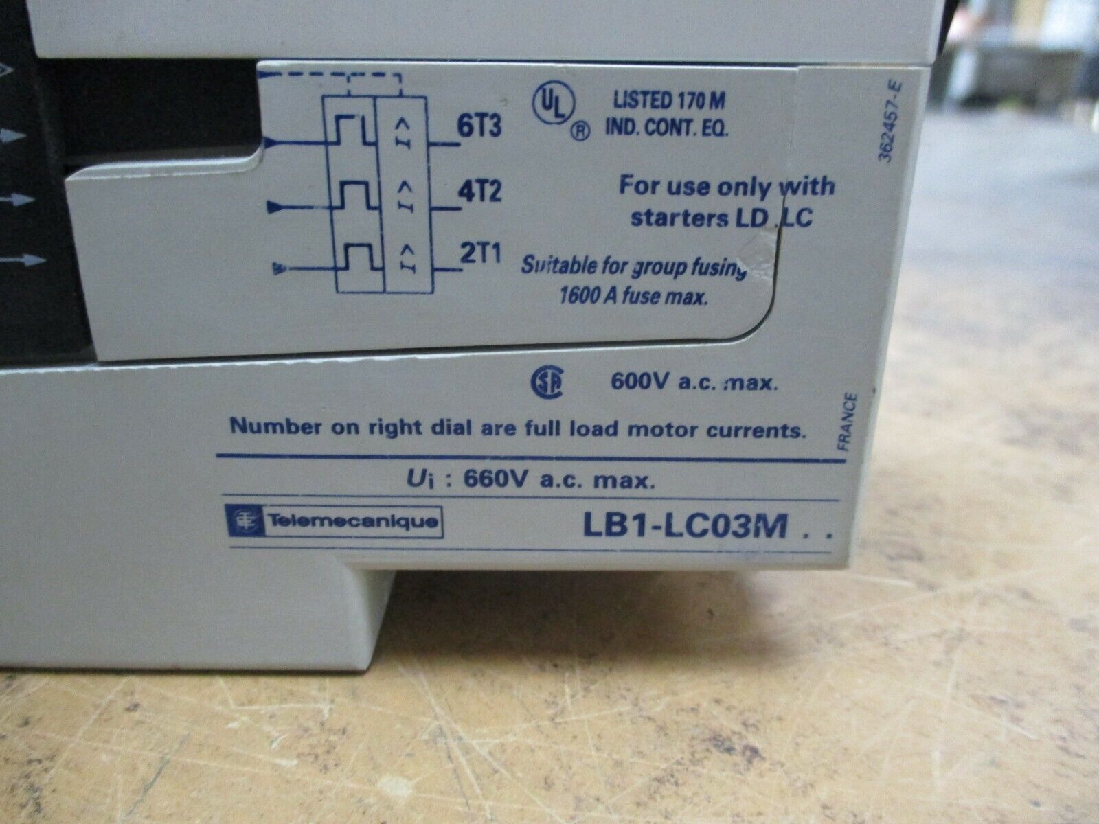 Telemecanique Integral 32 Combination Motor Starter LD4-LC.30./LB1-LC03M07 Used