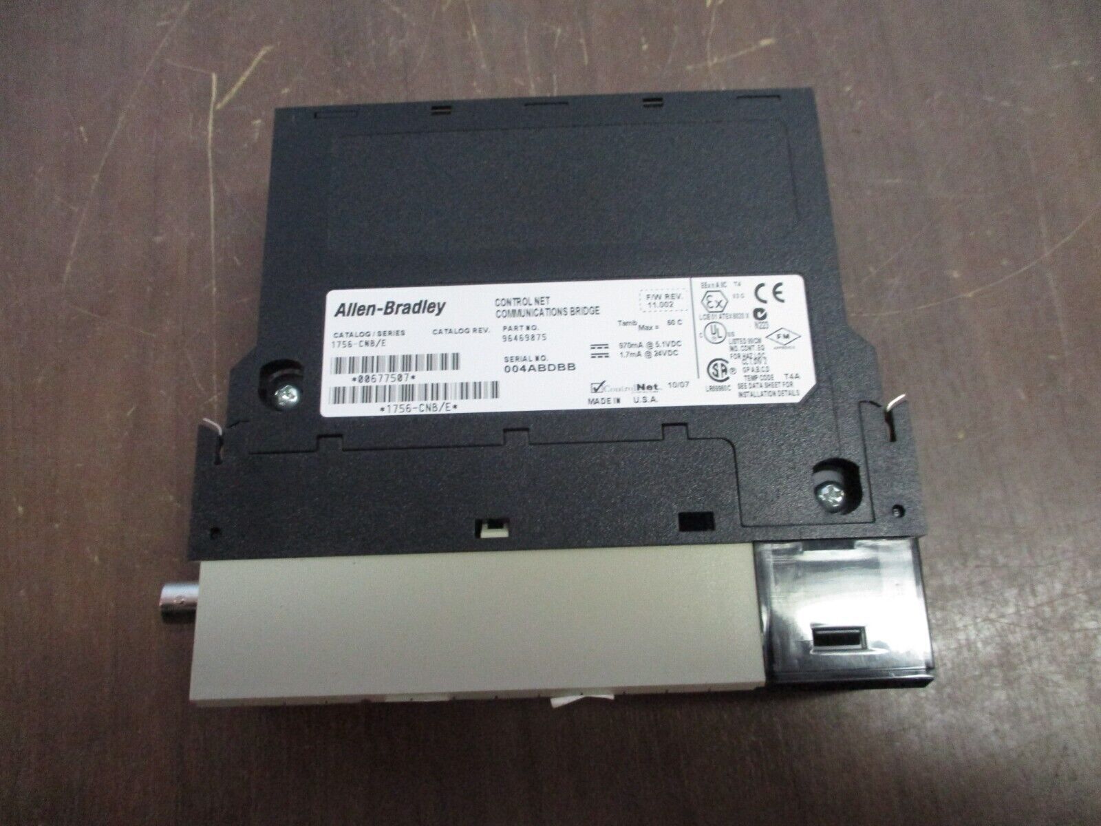 Allen-Bradley ControlNet Comm. Bridge Module 1756-CNB Ser. E F/W Rev. 11.002