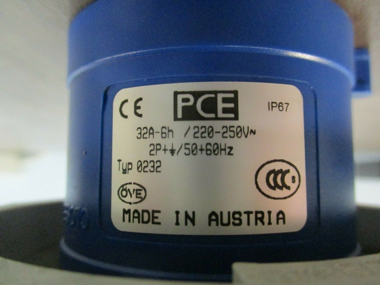 PCE Plug 0232 32A 220-250V 2P+G 50-60Hz Used