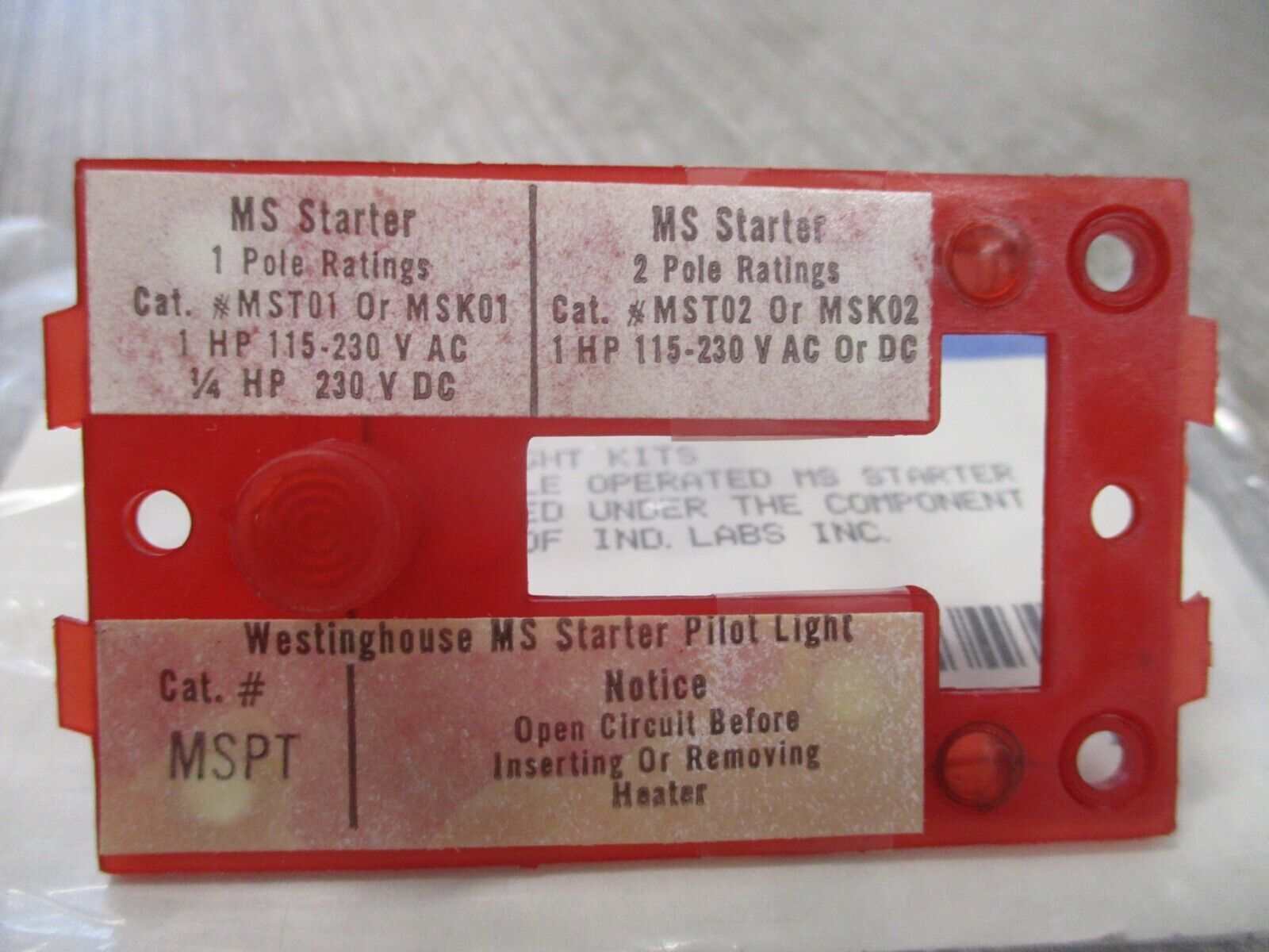 Westinghouse MSPT Pilot Light Kit 505C260G01 New Surplus