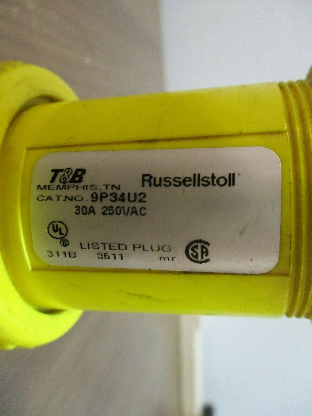 Thomas & Betts Russellstoll Plug 9P34U2 30A 250V Used