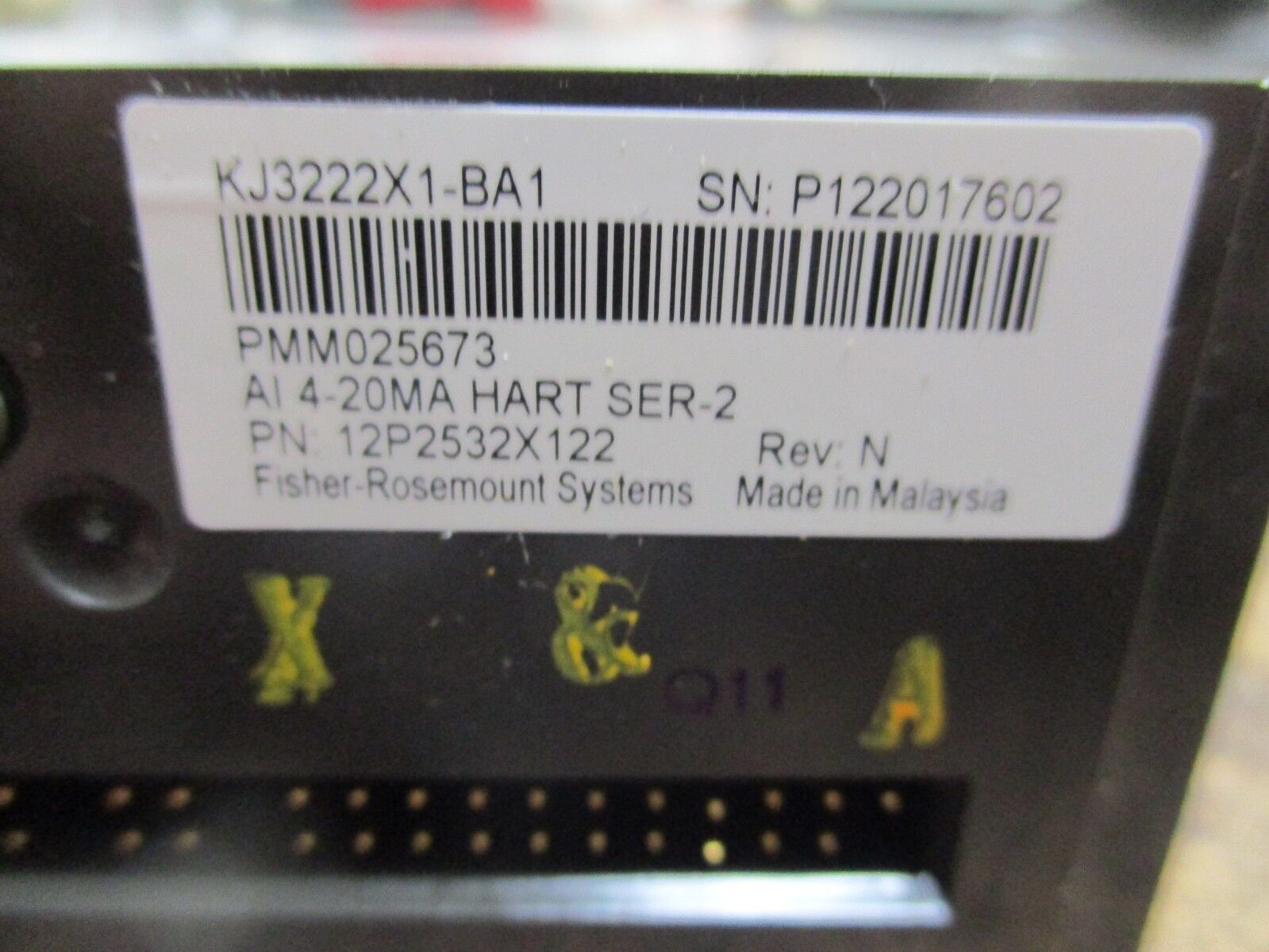 Emerson Analog Input Module 12P2532X122 Series 2 Rev. N 4-20mA HART Used