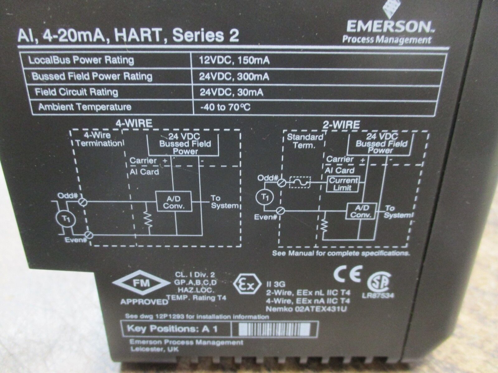 Emerson Analog Input Module 12P2532X122 Series 2 Rev. N 4-20mA HART Used