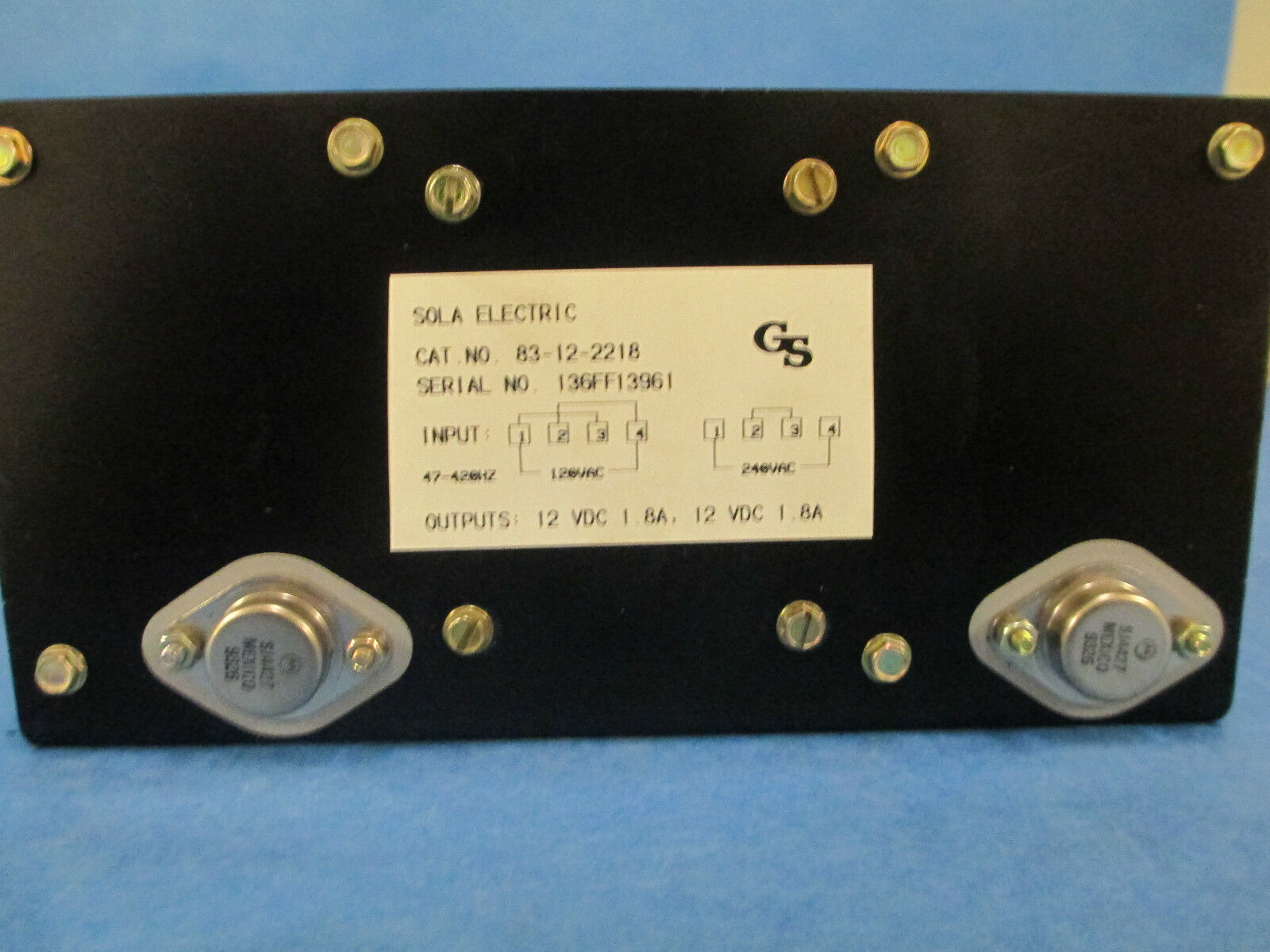 Sola Electric DC Power Supply, 83-12-2218, 120/240VAC-12VDC 1.8A, New in Box!!!