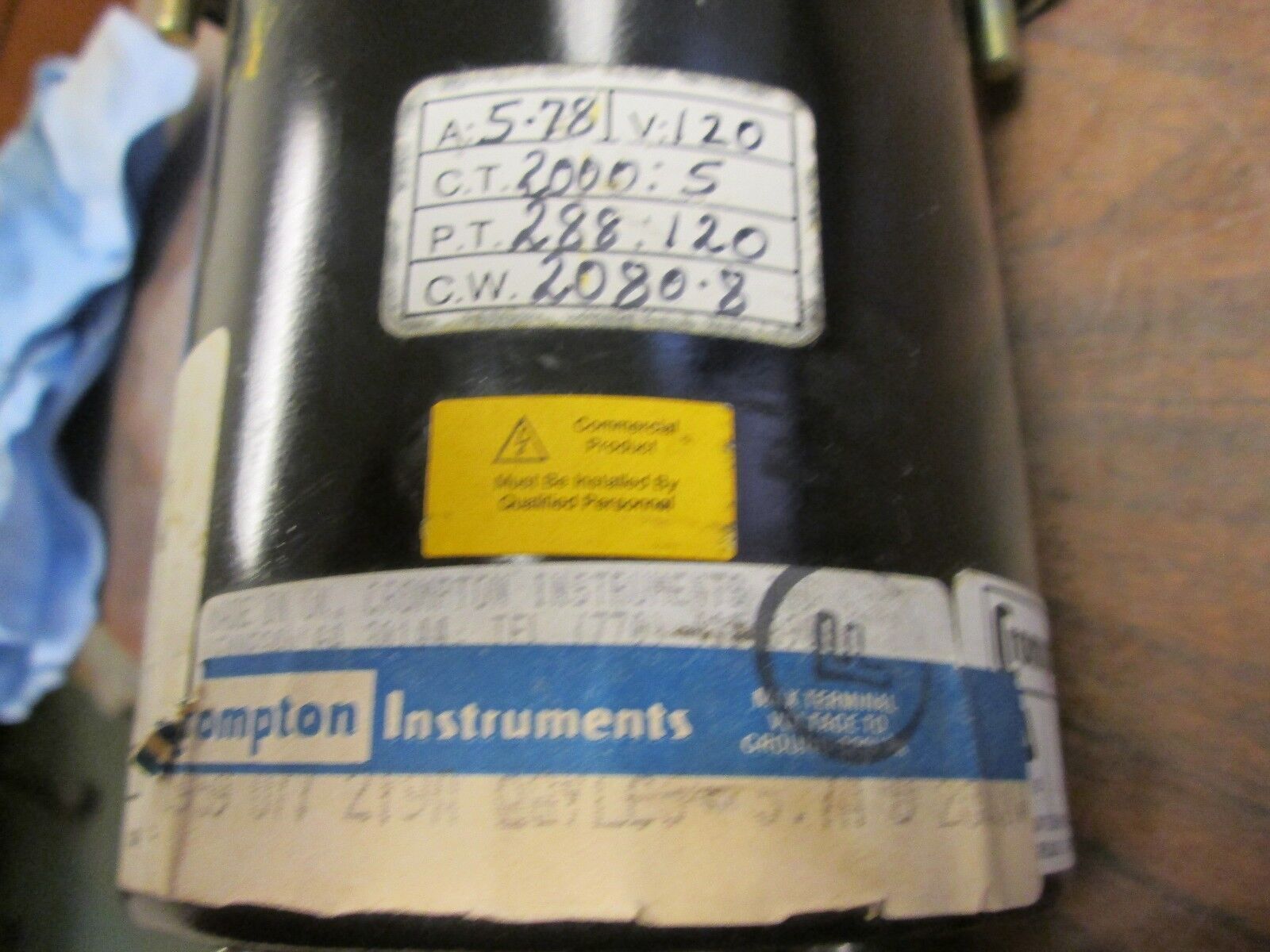Crompton AC Kilowattmeter 12959 077 219A QQYL C6 120V 5.78A Range:0-2000kw Used