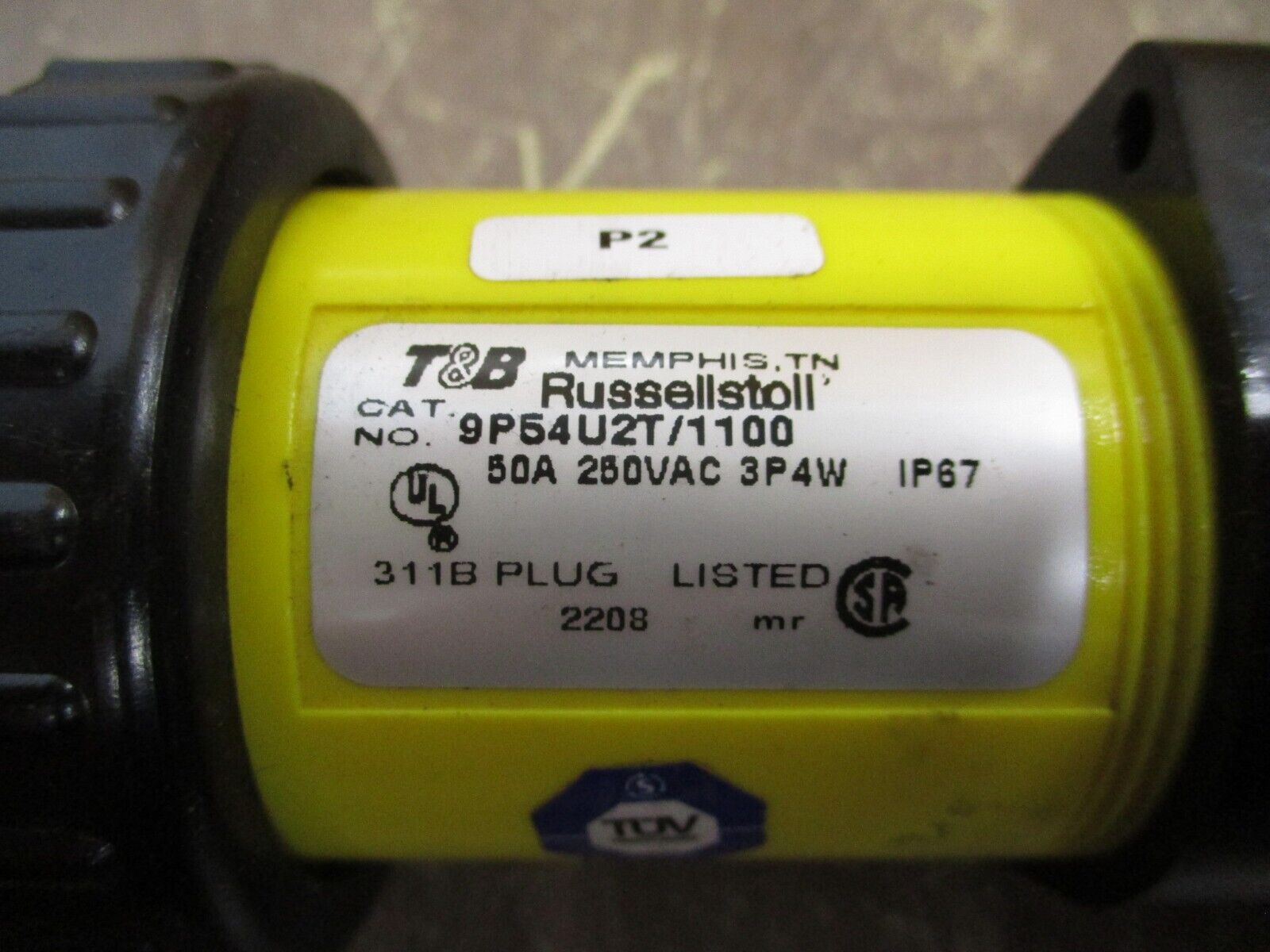 Thomas & Betts Russellstoll Plug 9P54U2T / 1100 50A 250V 3P 4W Used