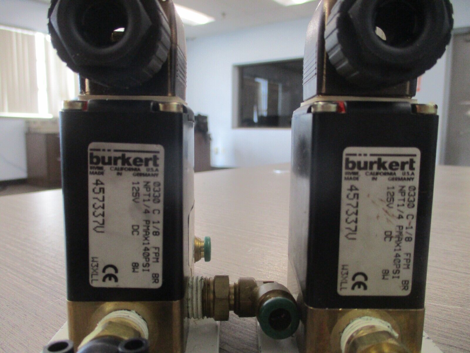 Burkert Solenoid Valve 0330 C 1/8 125VDC Used
