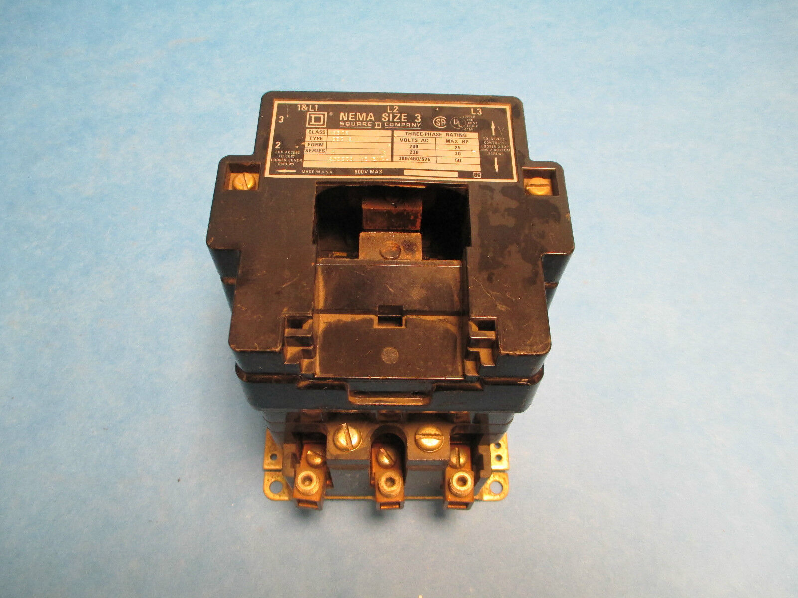 Square D Size 3 Contactor 8502SEG2, No coil