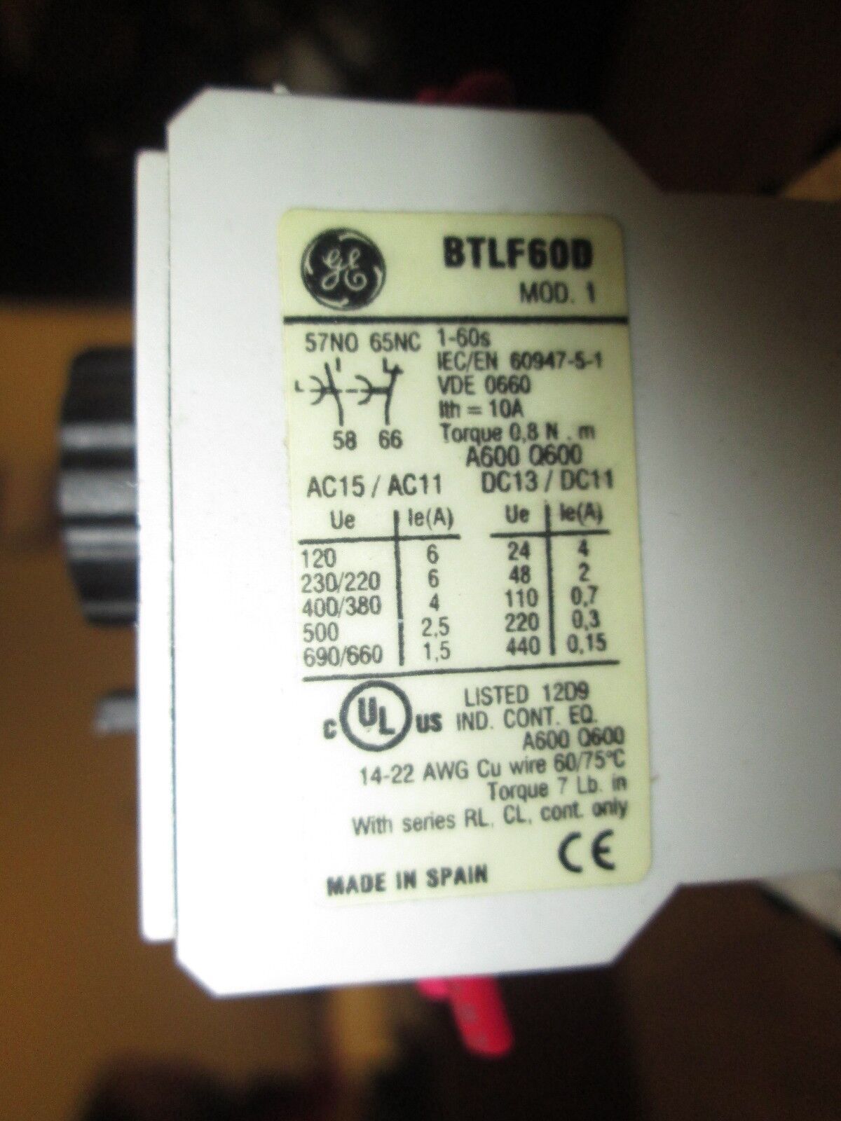 GE Contactor RL4RA022T BTLF60D BSLR2K 120V Coil Used