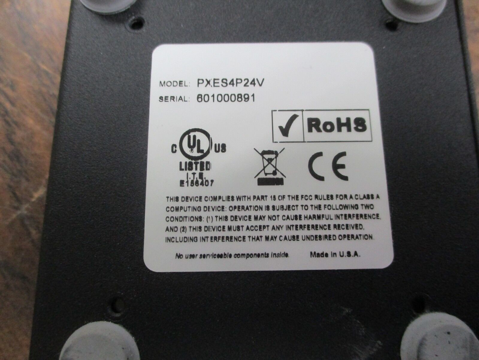 Eaton Power Xpert Ethernet Switch PXES4P24V 4-Port 12VDC 0.35A Used