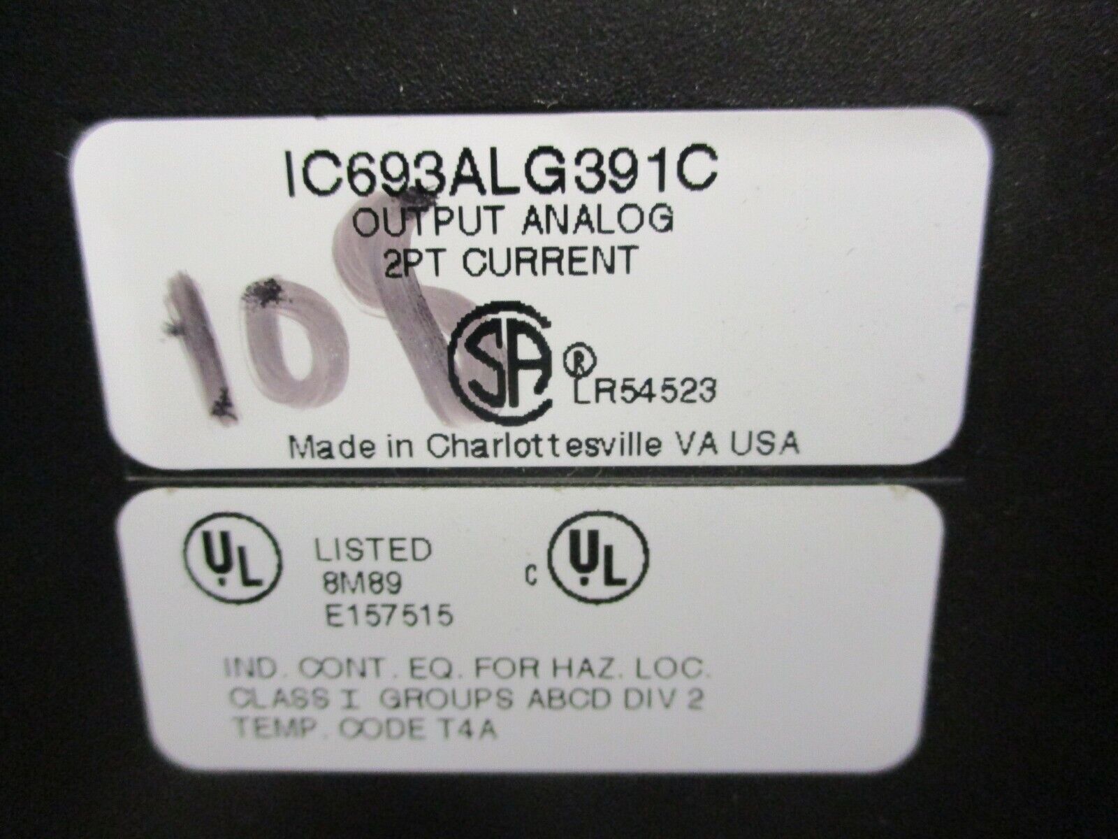 GE Fanuc Analog Output Module IC693ALG391C 2PT Current Used