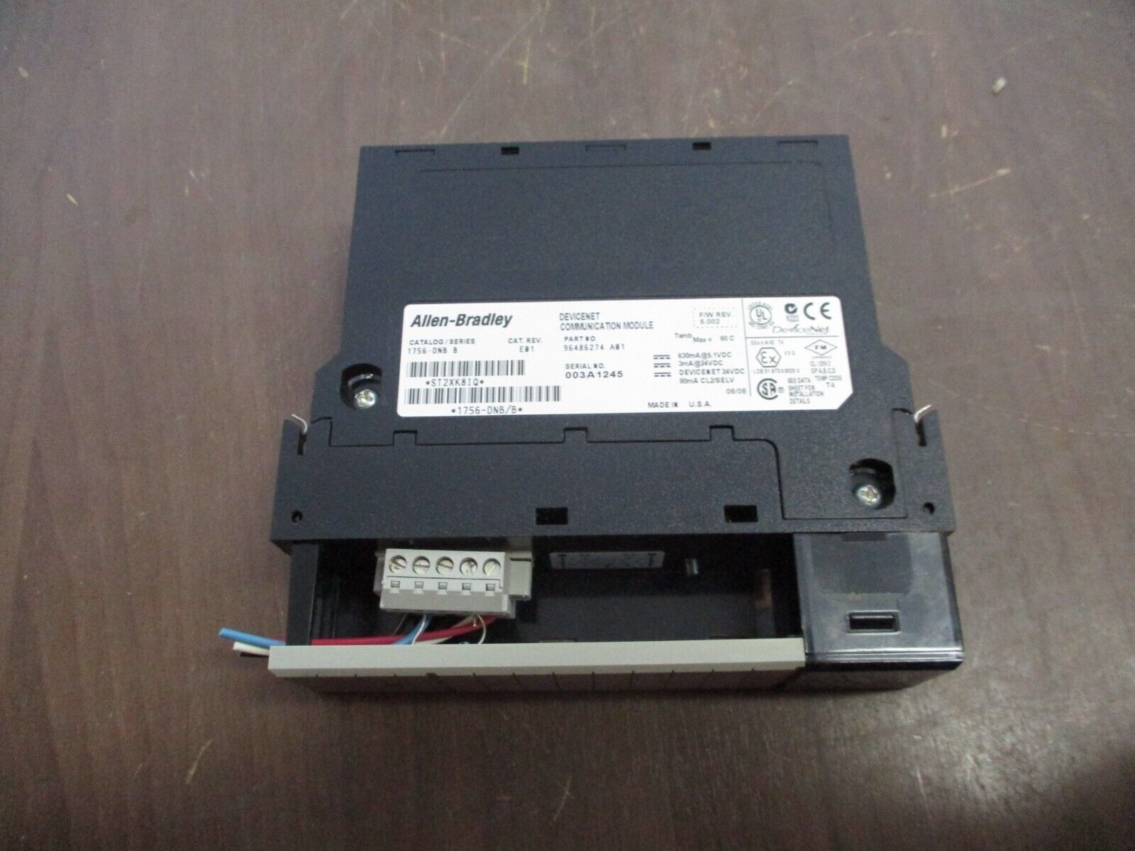 Allen-Bradley DeviceNet Comm. Module 1756-DNB Ser. B Rev. E01 F/W Rev: 6.002
