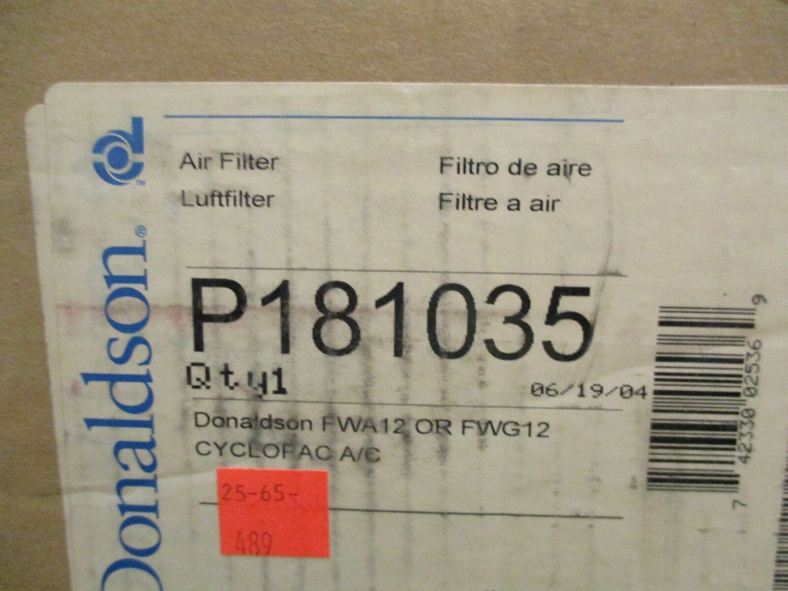 Donaldson Air Filter P181035 New Surplus