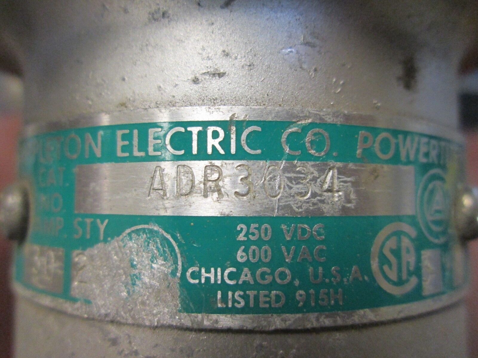 Appleton Receptacle w/Base ADR3034 30A 600V 3W 4P Used