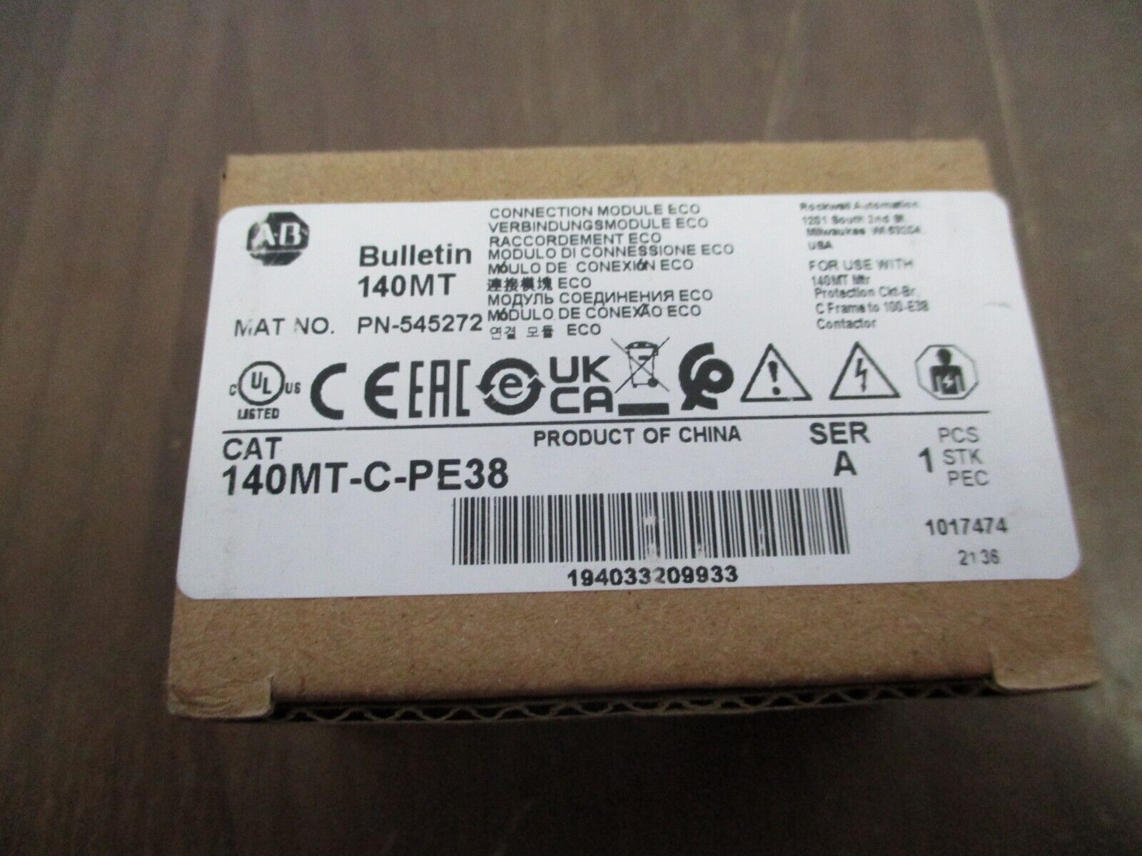 Allen-Bradley Eco Connection Module 140MT-C-PE38 Ser. A New Surplus