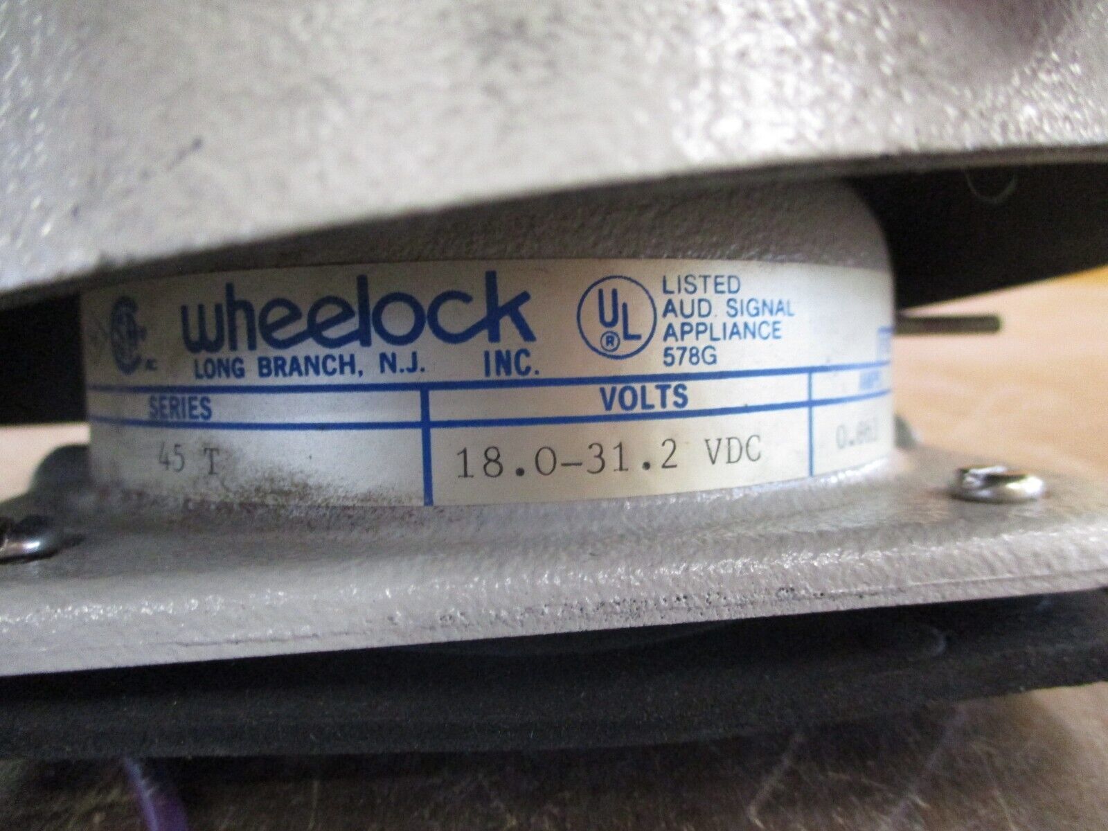 Wheelock Bell 45T 18-31.2 VDC 0.063A Used