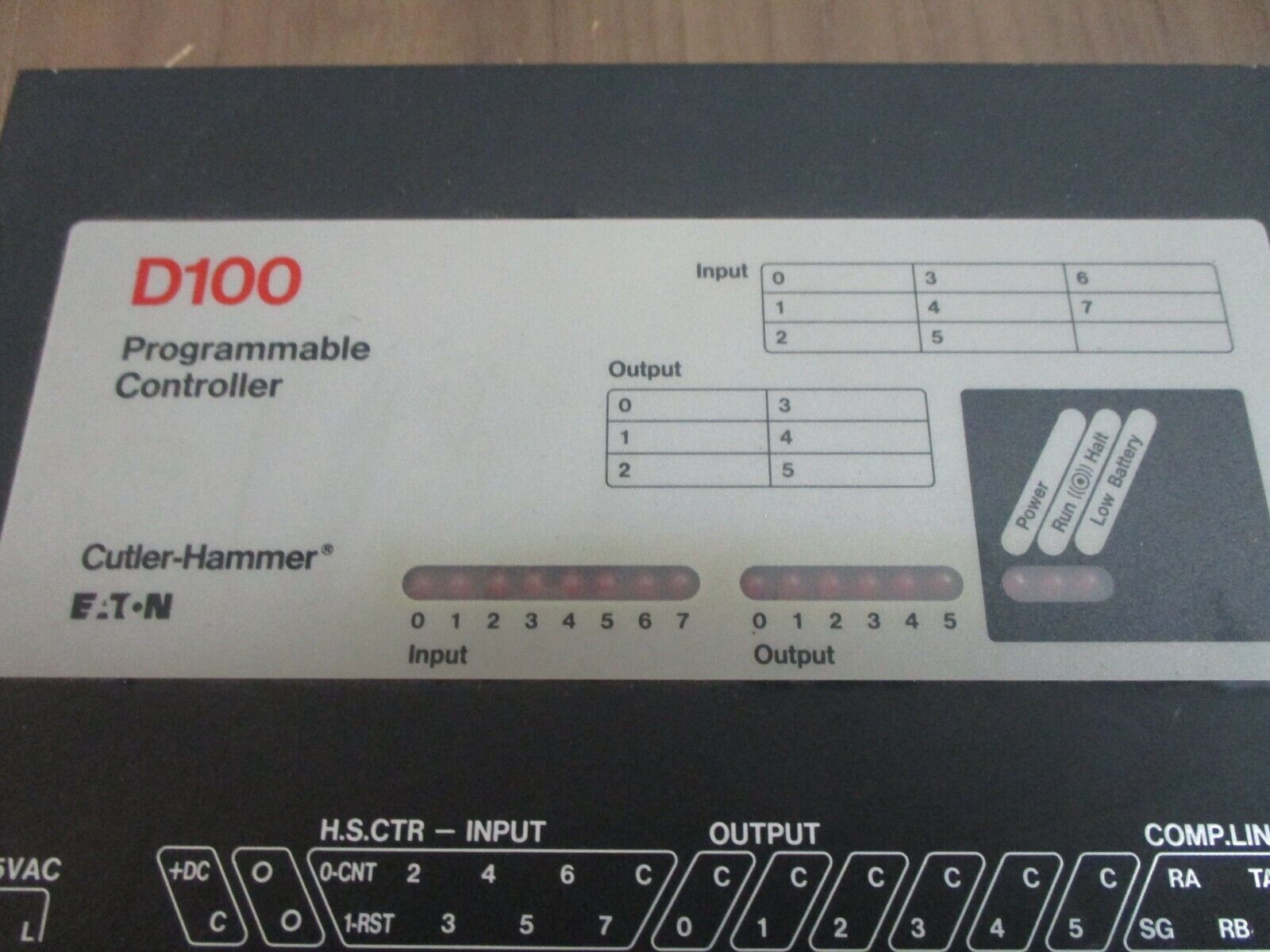 Eaton/Cutler-Hammer D100 Programmable Controller D100CR14 Ser. A1 115VAC Used
