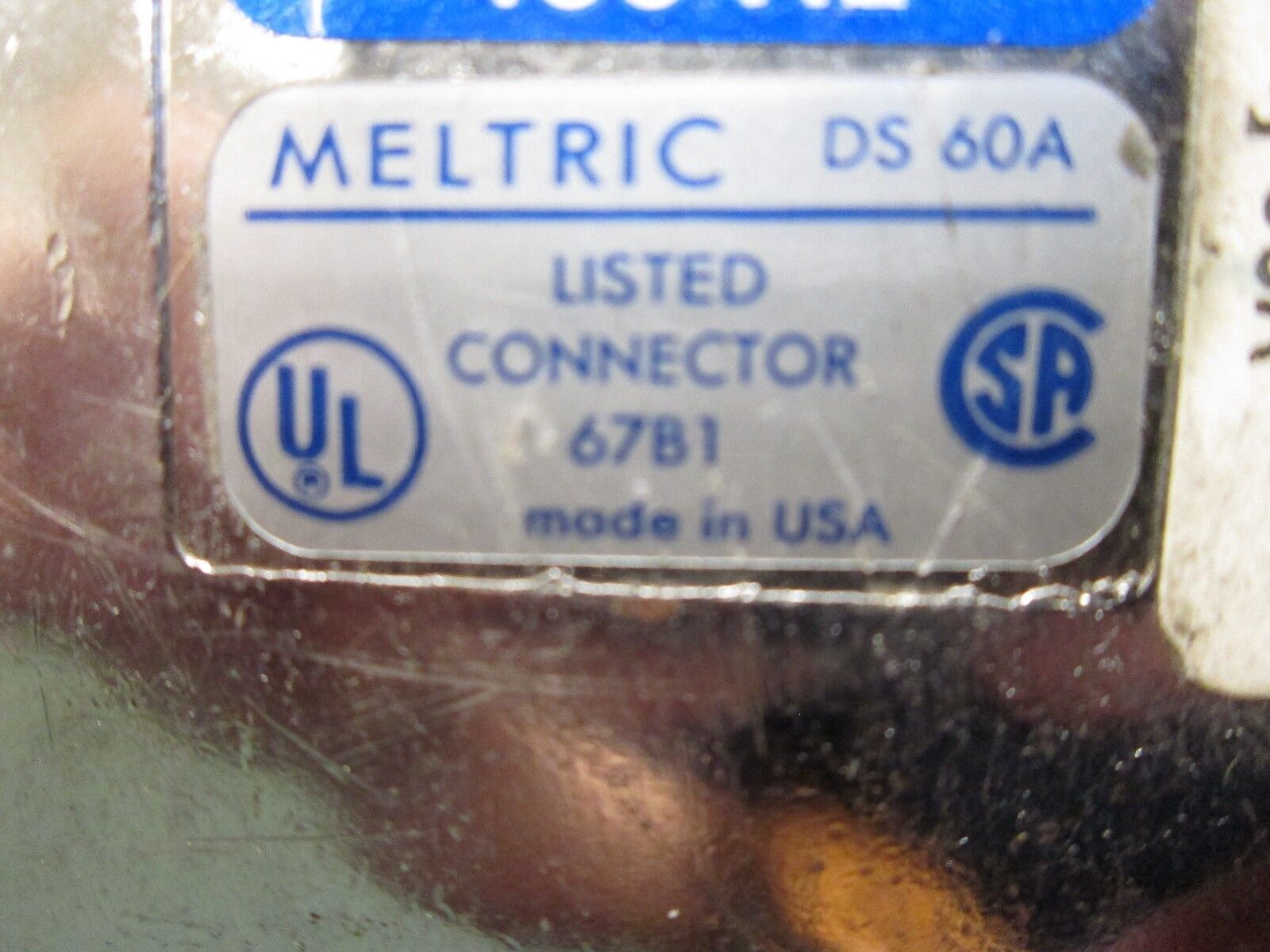 Meltric Connector 37-63113-H963U 90A 480V 4W Used